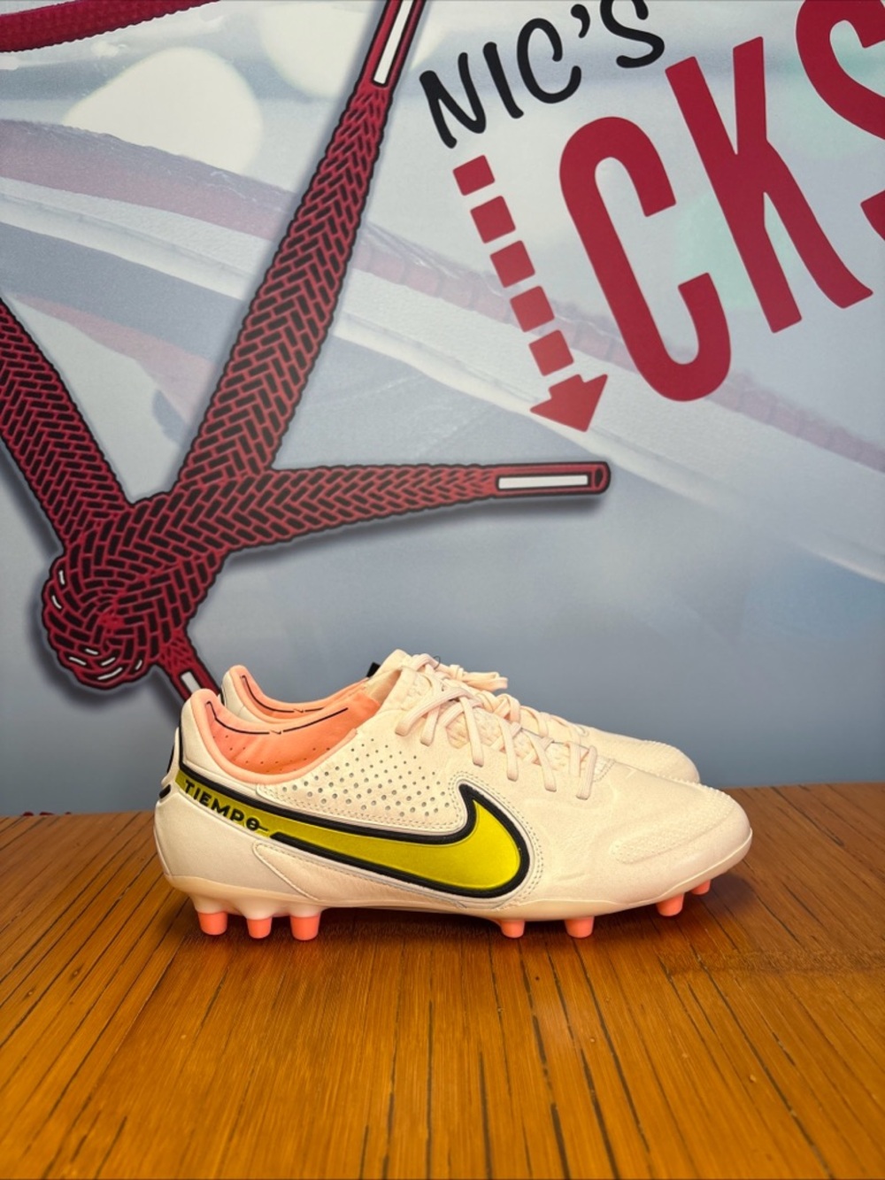 Nike Tiempo Legend 9 Elite AG Pro Guava Ice Soccer Cleats (DB0824-801) Size 8.5